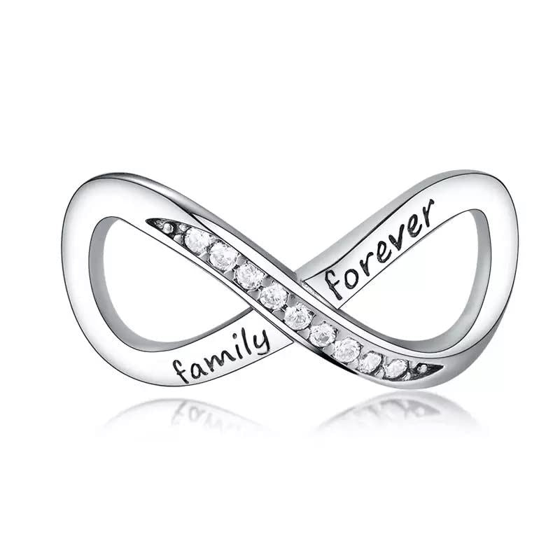 💝 Family Forever Charm 925 Sterling Silver Infinity Symbol Bead Love Gift
