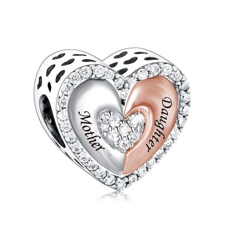 💝 Mother Daughter or Son 925 Sterling Silver Charm Bead Mum Heart Love Gift