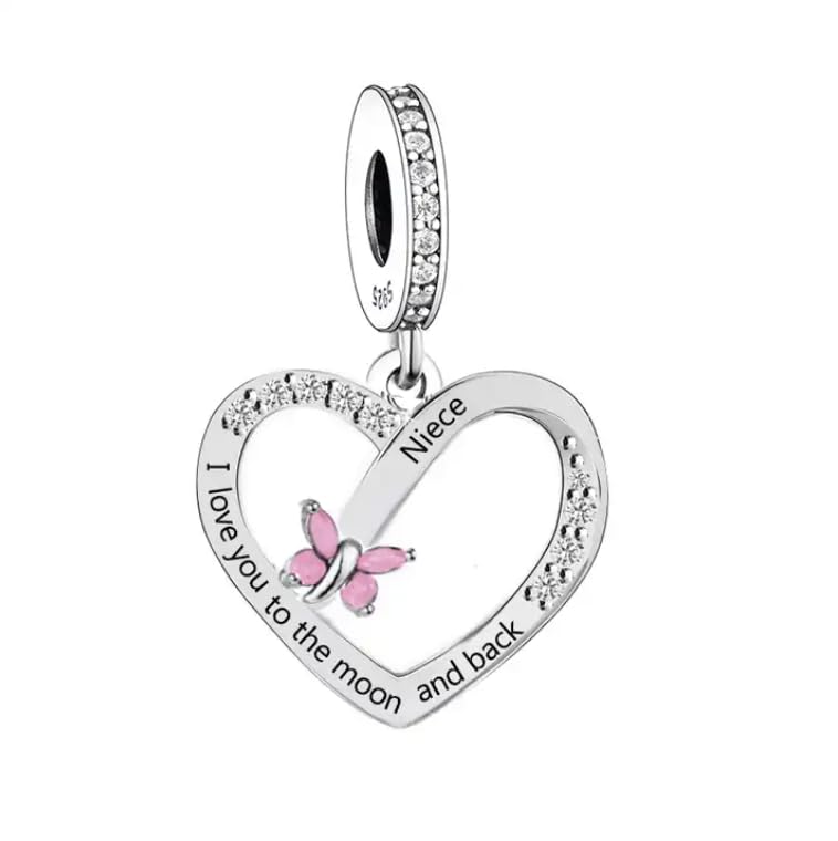 💝 Niece Charm I Love You To The Moon & Back 925 Sterling Silver Gift