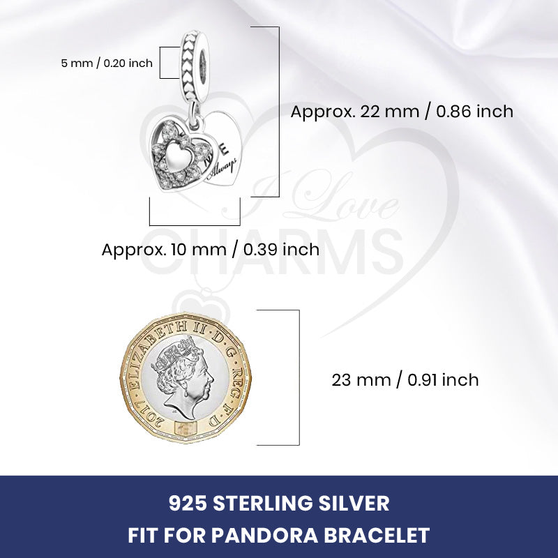 💝 My Wife Always 925 Sterling Silver Charm Heart Love Gift Anniversary Bead