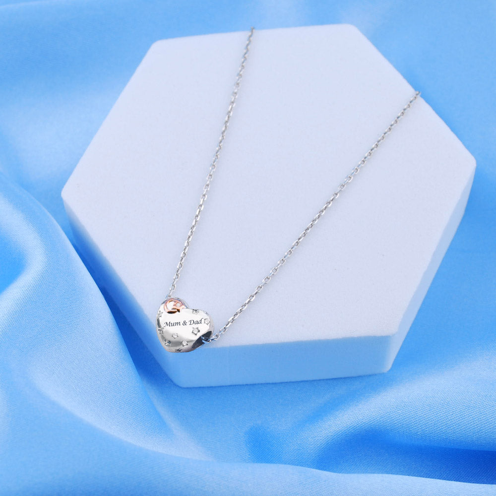 ๐ Mum & Dad Charm I Love You To The Moon And Back 925 Sterling Silver Gift Bead