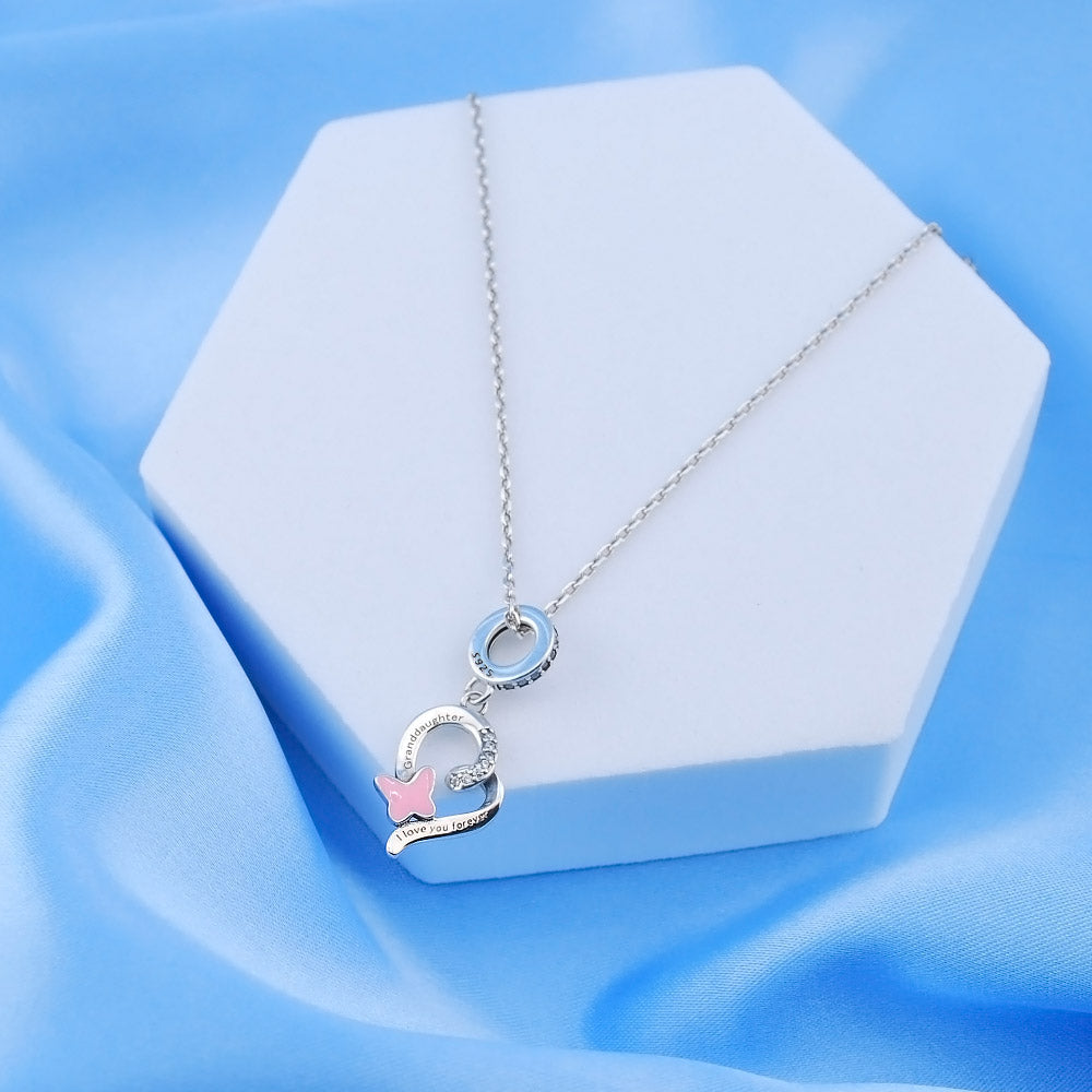 💝 Love You Forever Granddaughter 925 Sterling Silver Charm Butterfly Love Gift