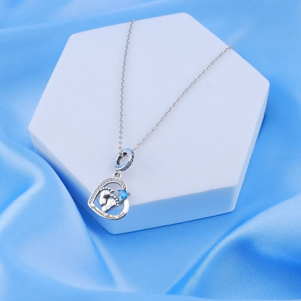 💝 Precious Baby Boy Charm 925 Sterling Silver for New Born Infant Heart Gift