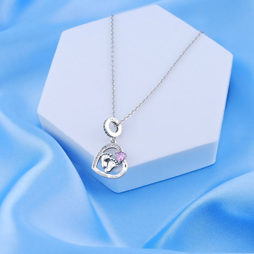 💝 Precious Baby Girl Charm 925 Sterling Silver for New Born Infant Gift Heart