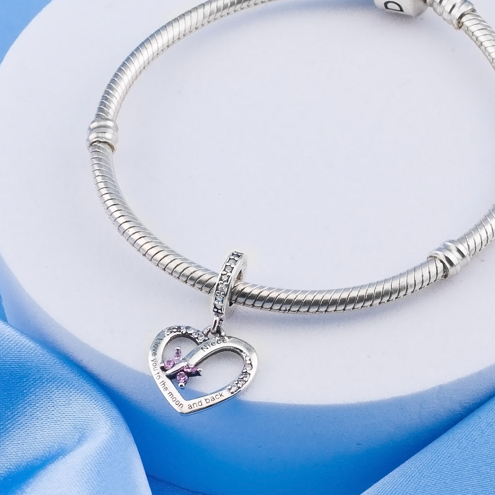 💝 Niece Charm I Love You To The Moon & Back 925 Sterling Silver Gift