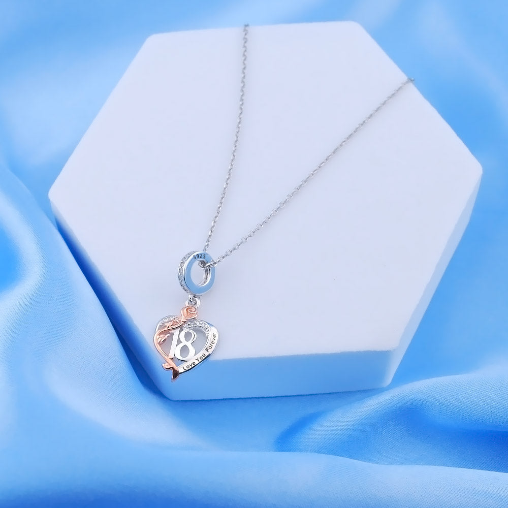💝 18th Birthday Charm 925 Sterling Silver Number 18 Heart Love Gift Anniversary