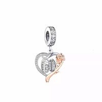ilove Charms 925 Sterling Silver Birthday Charm 16th 18th 21st 30th 40th 50th 60th 70th 80th - 16 18 21 30 40 50 60 70 80 Heart with Rose
