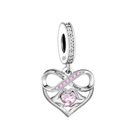 iLove Charms 925 Sterling Silver Charm for Auntie Niece Father Daughter Mother Son Sister Heart for Aunt Jewellery Love Gift Aunty Mum Dad