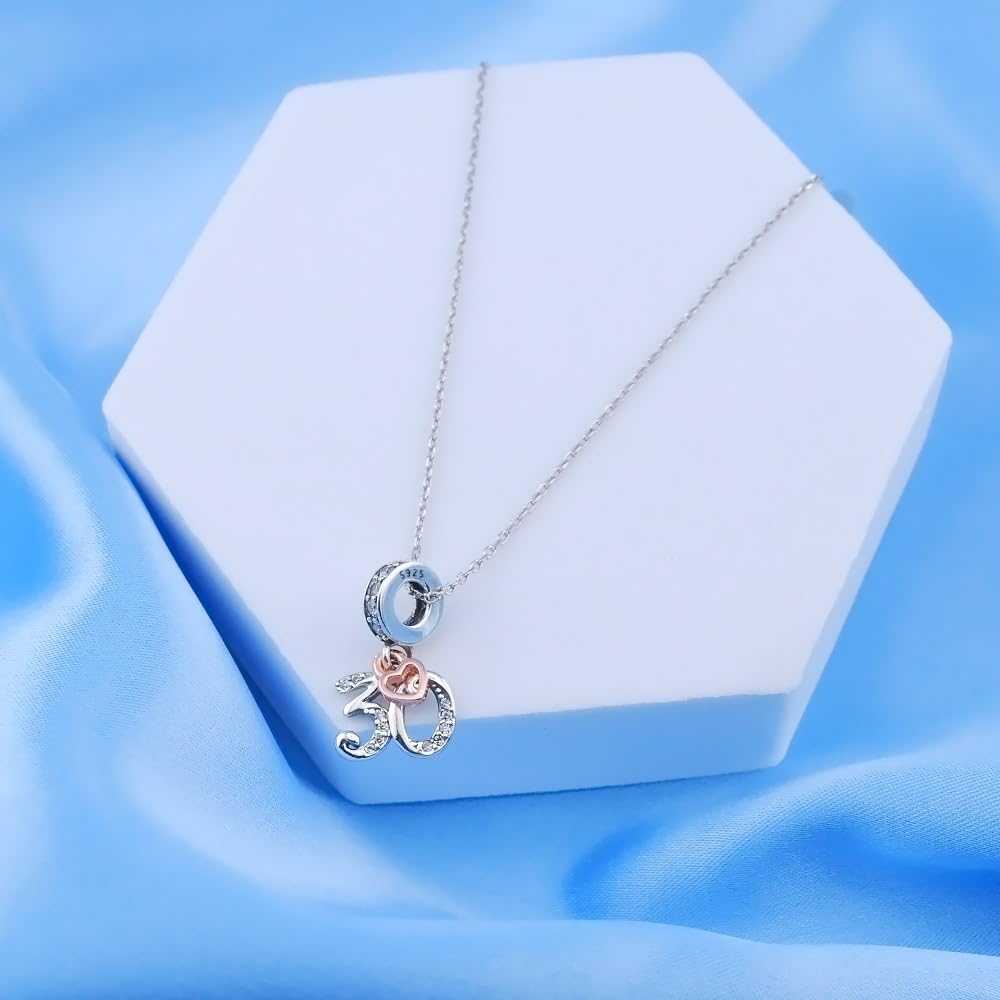 cier iLove Charms 925 Sterling Silver Birthday Charm 13 16 18 21 30 40 50 60 70 - 13th 16th 18th 21st 30th 40th 50th 60th 70th Heart Jewellery Love Gift