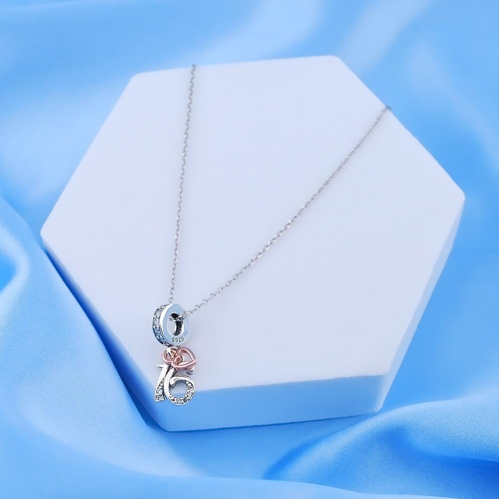 cier iLove Charms 925 Sterling Silver Birthday Charm 13 16 18 21 30 40 50 60 70 - 13th 16th 18th 21st 30th 40th 50th 60th 70th Heart Jewellery Love Gift