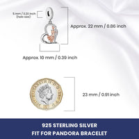 iLove Charms 925 Sterling Silver Charm Heart Love You Forever Bead for Wife & Husband Couple Spouse Partner Jewellery Love Gift