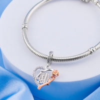 ilove Charms 925 Sterling Silver Birthday Charm 16th 18th 21st 30th 40th 50th 60th 70th 80th - 16 18 21 30 40 50 60 70 80 Heart with Rose