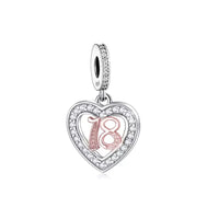💝 18th Birthday Charm 925 Sterling Silver Number 18 Heart Love Anniversary Gift