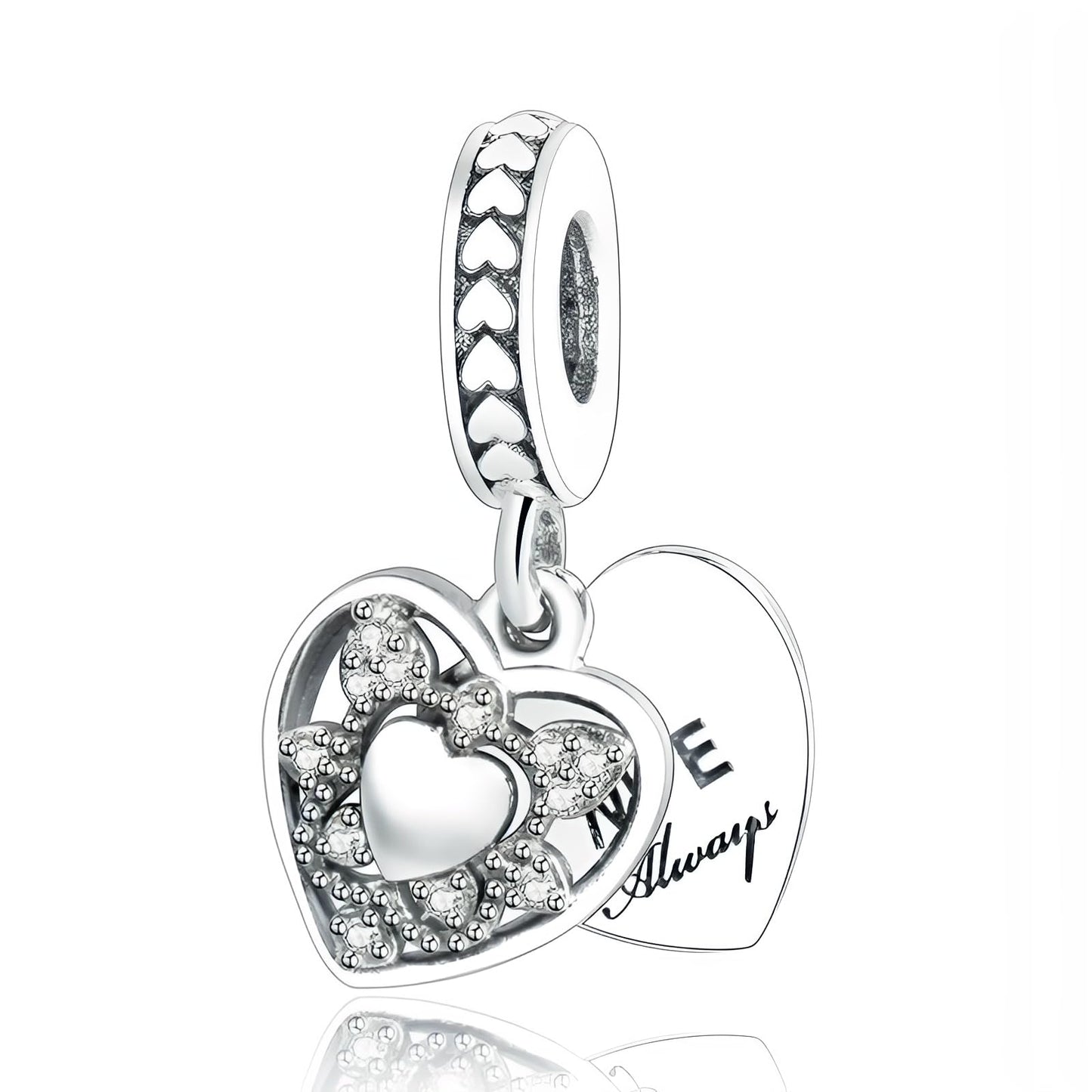 iLove Charms 925 Sterling Silver Charm My Heart Bead Jewellery Love Gift