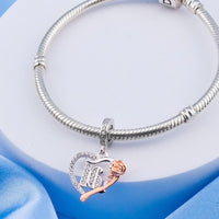 ilove Charms 925 Sterling Silver Birthday Charm 16th 18th 21st 30th 40th 50th 60th 70th 80th - 16 18 21 30 40 50 60 70 80 Heart with Rose