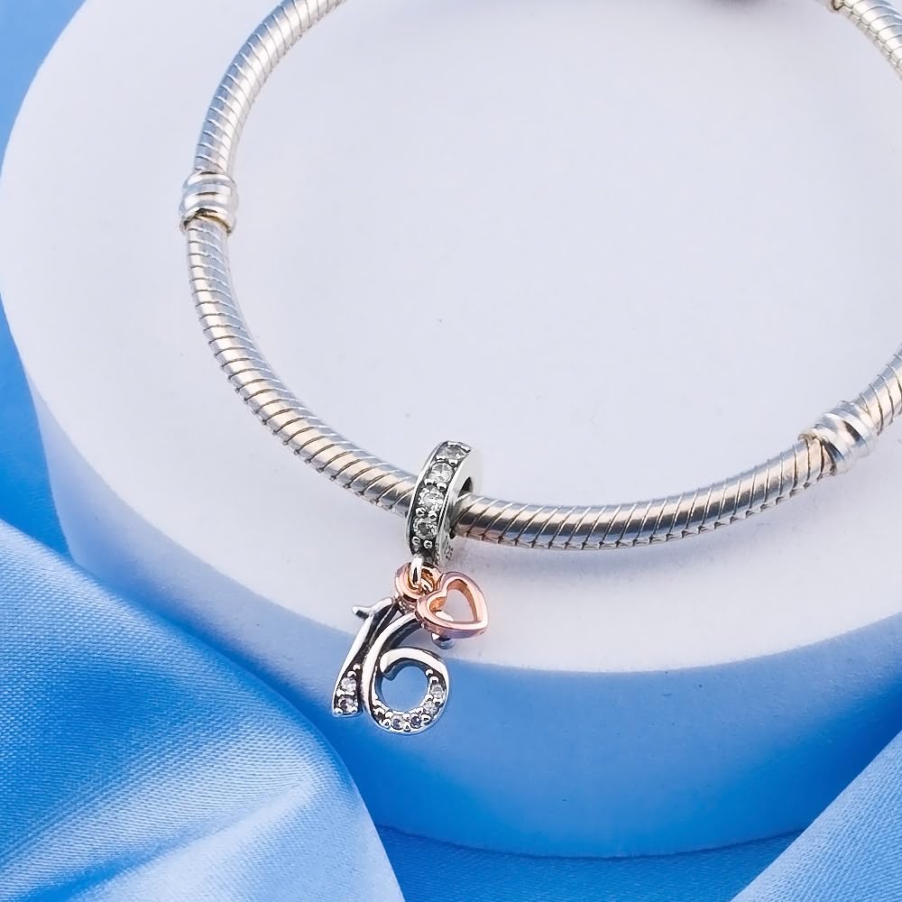 cier iLove Charms 925 Sterling Silver Birthday Charm 13 16 18 21 30 40 50 60 70 - 13th 16th 18th 21st 30th 40th 50th 60th 70th Heart Jewellery Love Gift