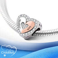 iLove Charms 925 Sterling Silver Mother Daughter Son Charm Heart Bead Jewellery Love Gift Mum