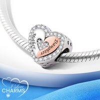 iLove Charms 925 Sterling Silver Mother Daughter Son Charm Heart Bead Jewellery Love Gift Mum