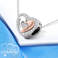 iLove Charms 925 Sterling Silver Mother Daughter Son Charm Heart Bead Jewellery Love Gift Mum