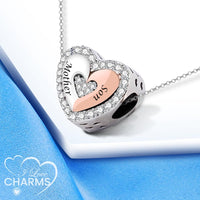 iLove Charms 925 Sterling Silver Mother Daughter Son Charm Heart Bead Jewellery Love Gift Mum