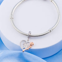 ilove Charms 925 Sterling Silver Birthday Charm 16th 18th 21st 30th 40th 50th 60th 70th 80th - 16 18 21 30 40 50 60 70 80 Heart with Rose
