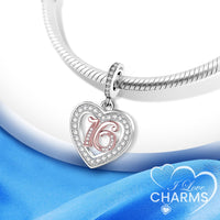 925 Sterling Silver 13 16 18 21 30 40 50 60 70 -13th 16th 18th 21st 30th 40th 50th 60th 70th Birthday Charm Heart Bead Jewellery Love Gift