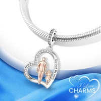 iLove Charms Original Charm Bracelet 925 Sterling Silver Dad And Daughter My Dad My Hero Jewellery Gift for Father