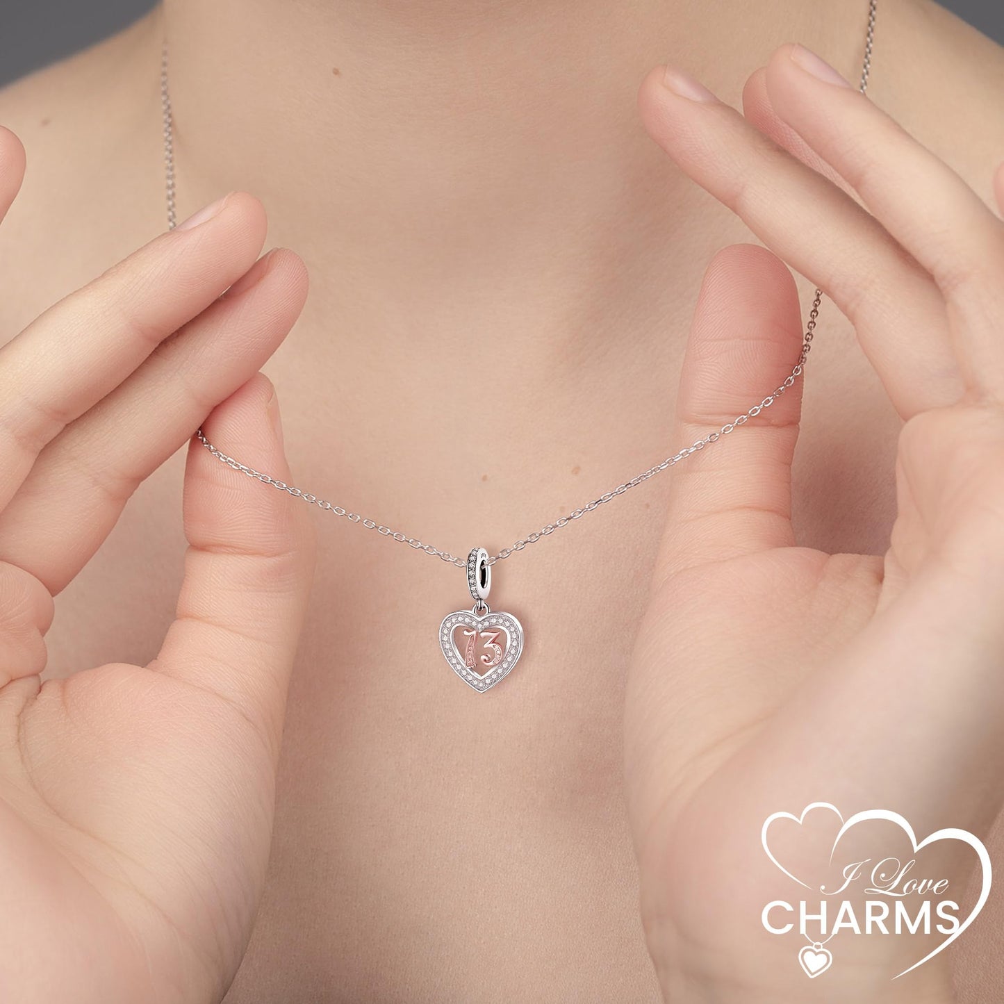 925 Sterling Silver 13 16 18 21 30 40 50 60 70 -13th 16th 18th 21st 30th 40th 50th 60th 70th Birthday Charm Heart Bead Jewellery Love Gift