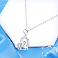 iLove Charms 925 Sterling Silver Charm I Love You Mum Daughter Mother Heart Bead Jewellery Love Gift