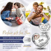 iLove Charms 925 Sterling Silver Charm for Nanny Nan Grandma Son Wife Dad Niece Mum Daughter I Love You To The Moon And Back Heart