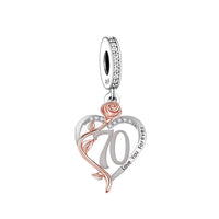 💝 70th Birthday Charm 925 Sterling Silver Number 70 Heart Love Gift Anniversary