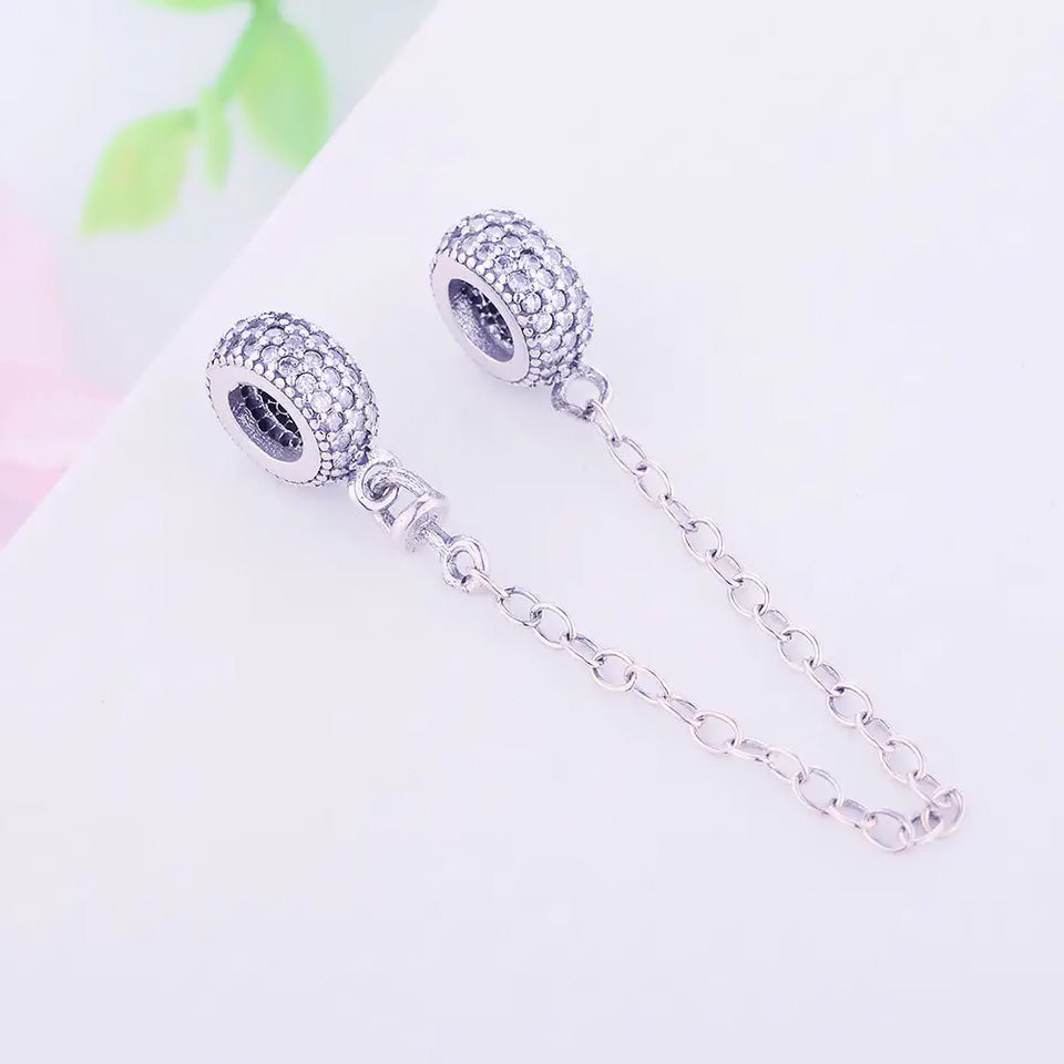💝 Safety Chain Charm 925 Sterling Silver Gift Bracelet Wife Birthday Girlfriend