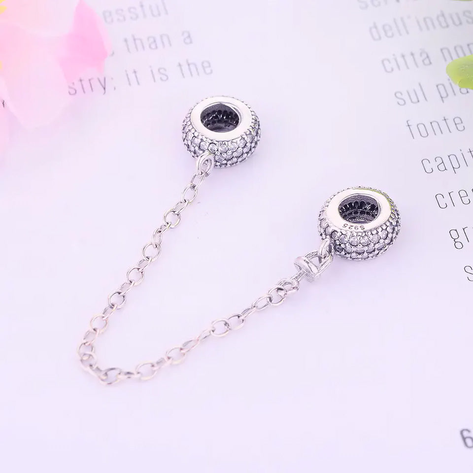 💝 Safety Chain Charm 925 Sterling Silver Gift Bracelet Wife Birthday Girlfriend