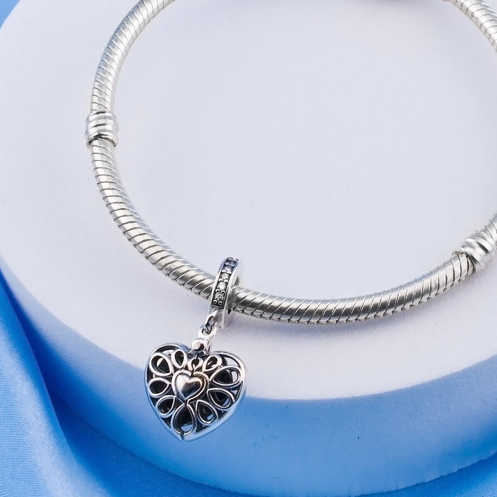 💝 Charm I Love you To The Moon and Back 925 Sterling Silver Love Gift Heart