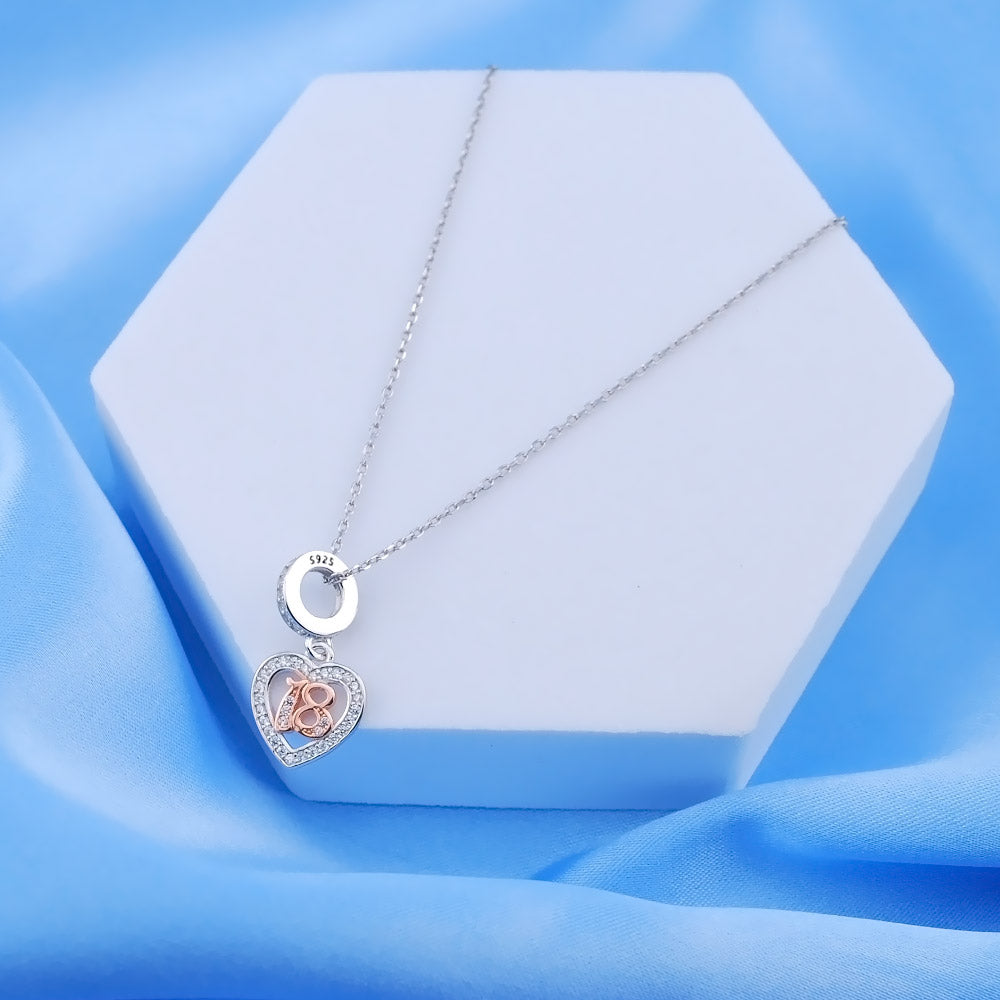 💝 18th Birthday Charm 925 Sterling Silver Number 18 Heart Love Anniversary Gift