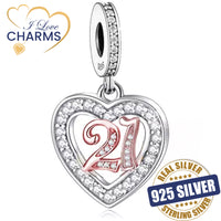 💝 21st Birthday Charm 925 Sterling Silver Number 21 Heart Love Anniversary Gift