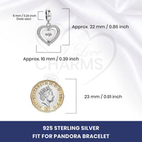 💝 Wife Always & Forever Charm 925 Sterling Silver Love Heart Anniversary Gift