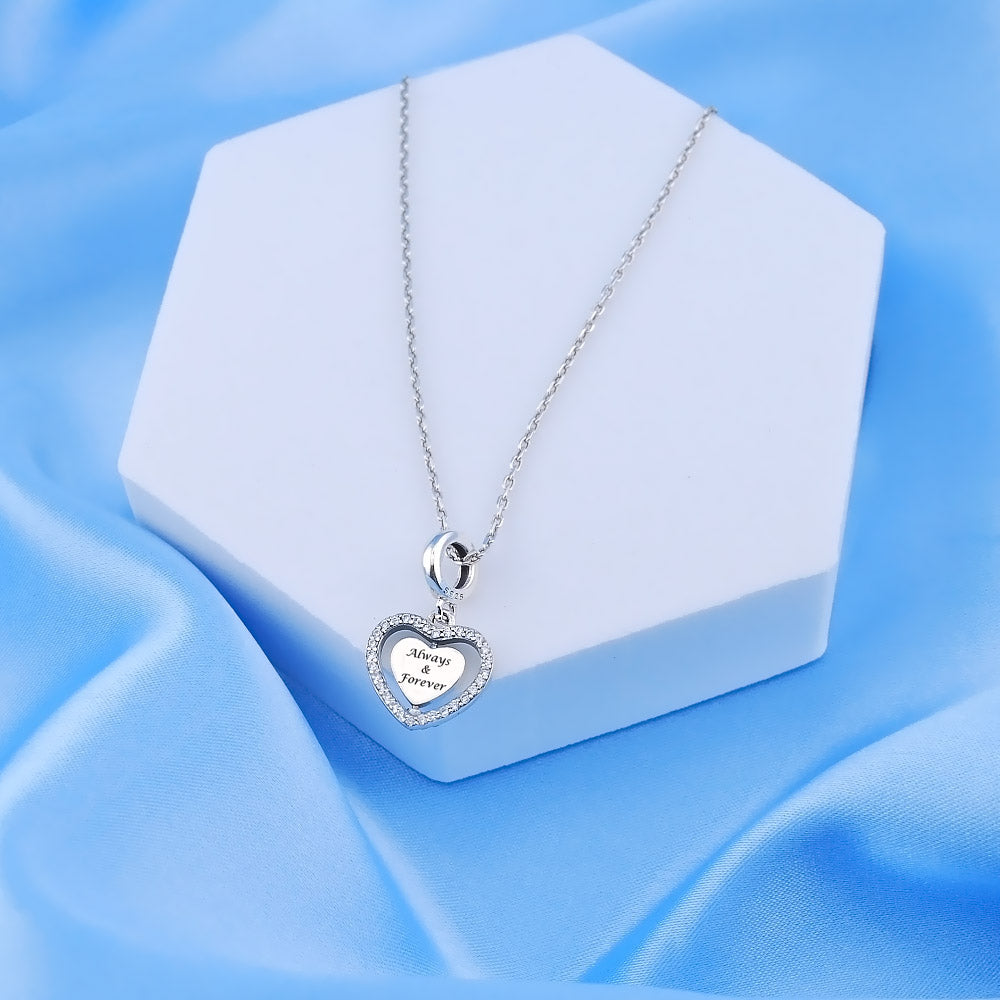 💝 Wife Always & Forever Charm 925 Sterling Silver Love Heart Anniversary Gift