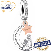 💝 Grandma Charm I Love You To The Moon And Back 925 Sterling Silver Nana Gift