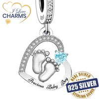 💝 Precious Baby Boy Charm 925 Sterling Silver for New Born Infant Heart Gift