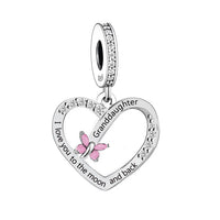 💝 Granddaughter Charm I Love You To The Moon & Back 925 Sterling Silver Gift