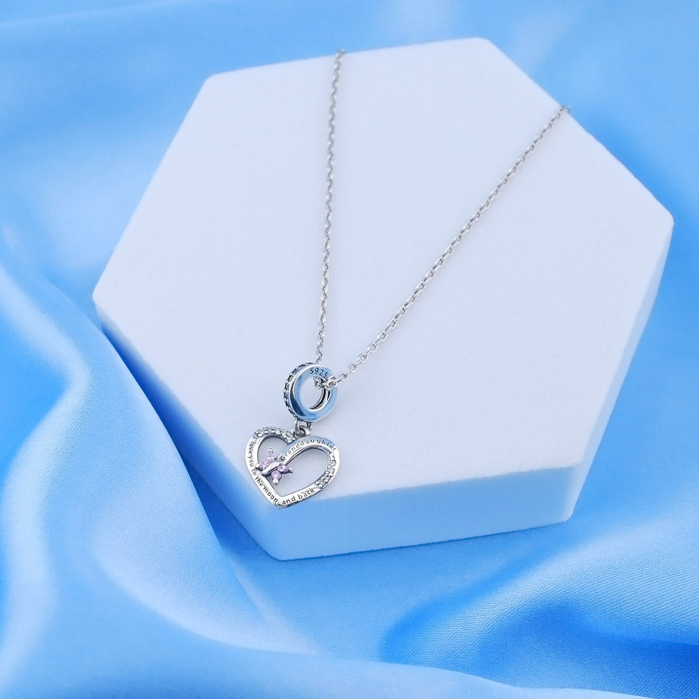 💝 Granddaughter Charm I Love You To The Moon & Back 925 Sterling Silver Gift