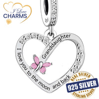 💝 Granddaughter Charm I Love You To The Moon & Back 925 Sterling Silver Gift