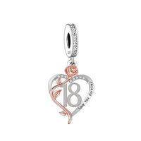 💝 18th Birthday Charm 925 Sterling Silver Number 18 Heart Love Gift Anniversary