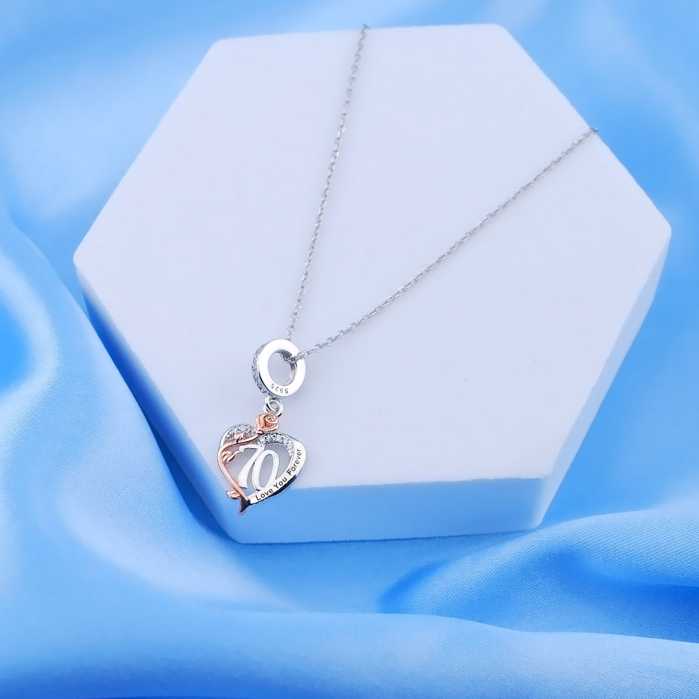 💝 70th Birthday Charm 925 Sterling Silver Number 70 Heart Love Gift Anniversary