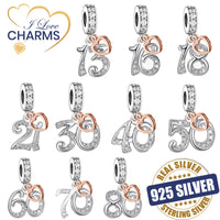 💝 Birthday Gift Charm 13th 16th 18th 21st 30th 925 Sterling Silver Anniversary